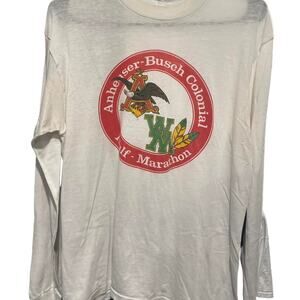 Vintage 80s Anheuser-Busch Half Marathon Long Sleeve Shirt Adult Medium